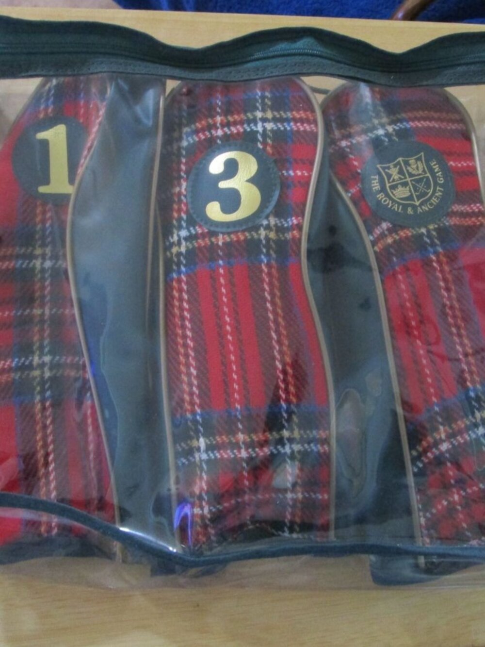 Vintage Royal Stewart Tartan Golf Club Headcovers Three Hurley Style England New